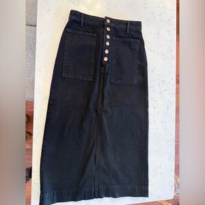 Ulla Johnson Black Denim Skirt
